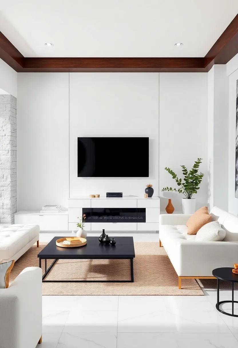Monochrome Styles: ‌play with different shades of white and black in⁤ your living room by choosing a⁣ white TV unit that balances light and dark elements