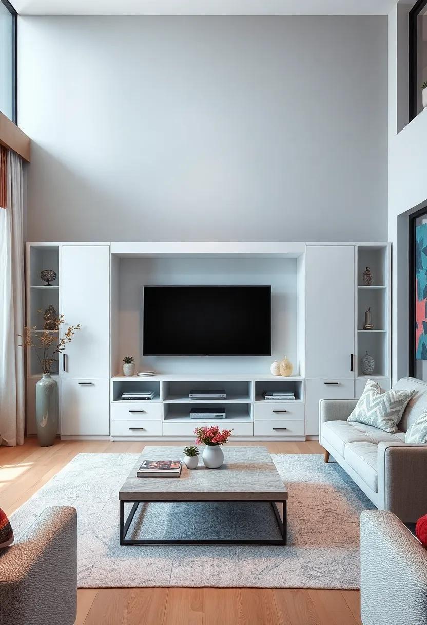 textured Surfaces: ‌Discover white TV units with textured finishes, adding depth and interest while keeping your space ⁤bright and fresh