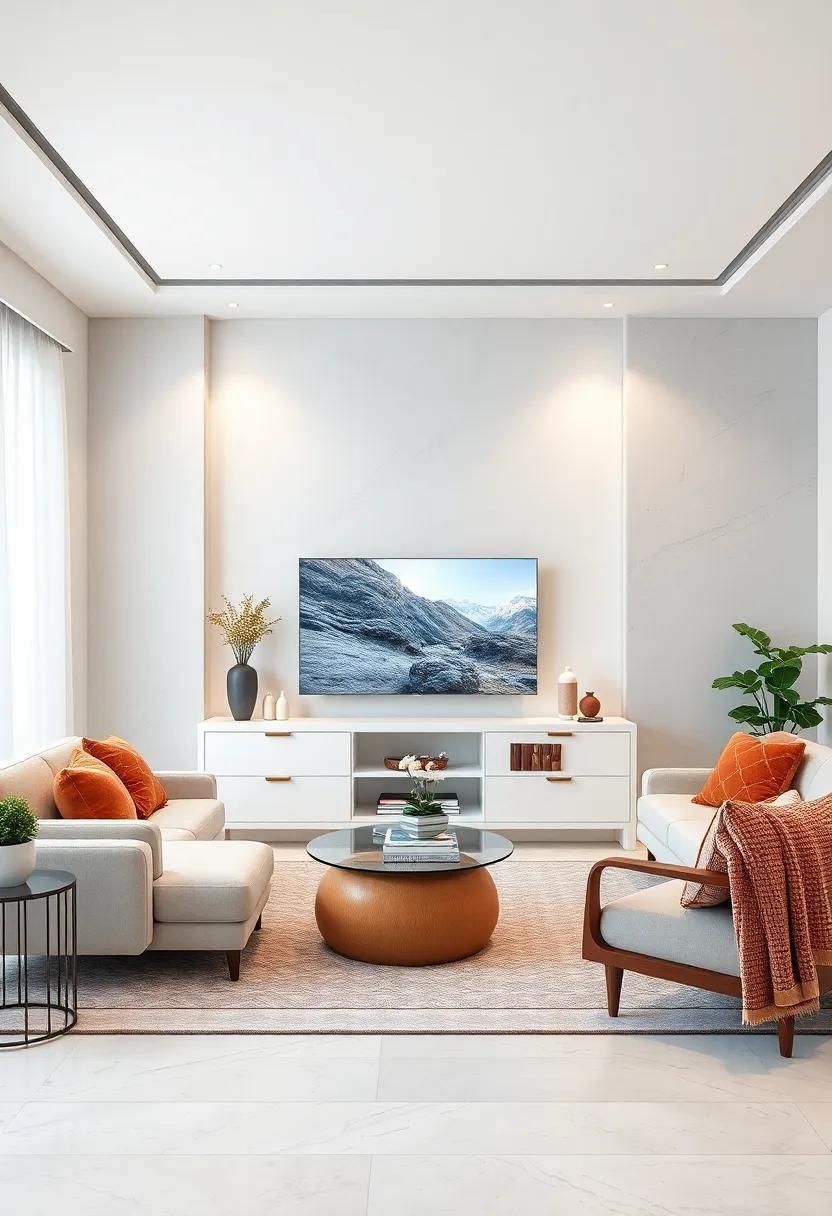 Sleek and Compact: Explore space-saving white TV units perfect for small living rooms,‌ combining style with functionality⁣ in a limited footprint