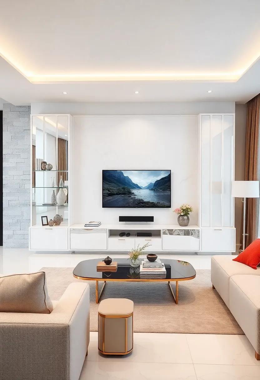 Classic Elegance: Explore⁢ a traditional white TV unit featuring intricate carvings and a timeless design that complements vintage decor