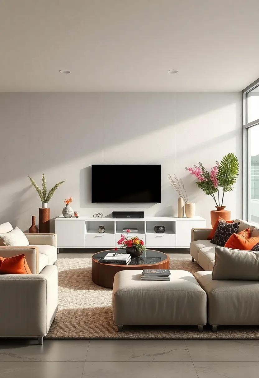 Artistic​ Statements: Explore unique, art-inspired white TV units that serve as both furniture and functional‌ pieces of⁢ art in your home