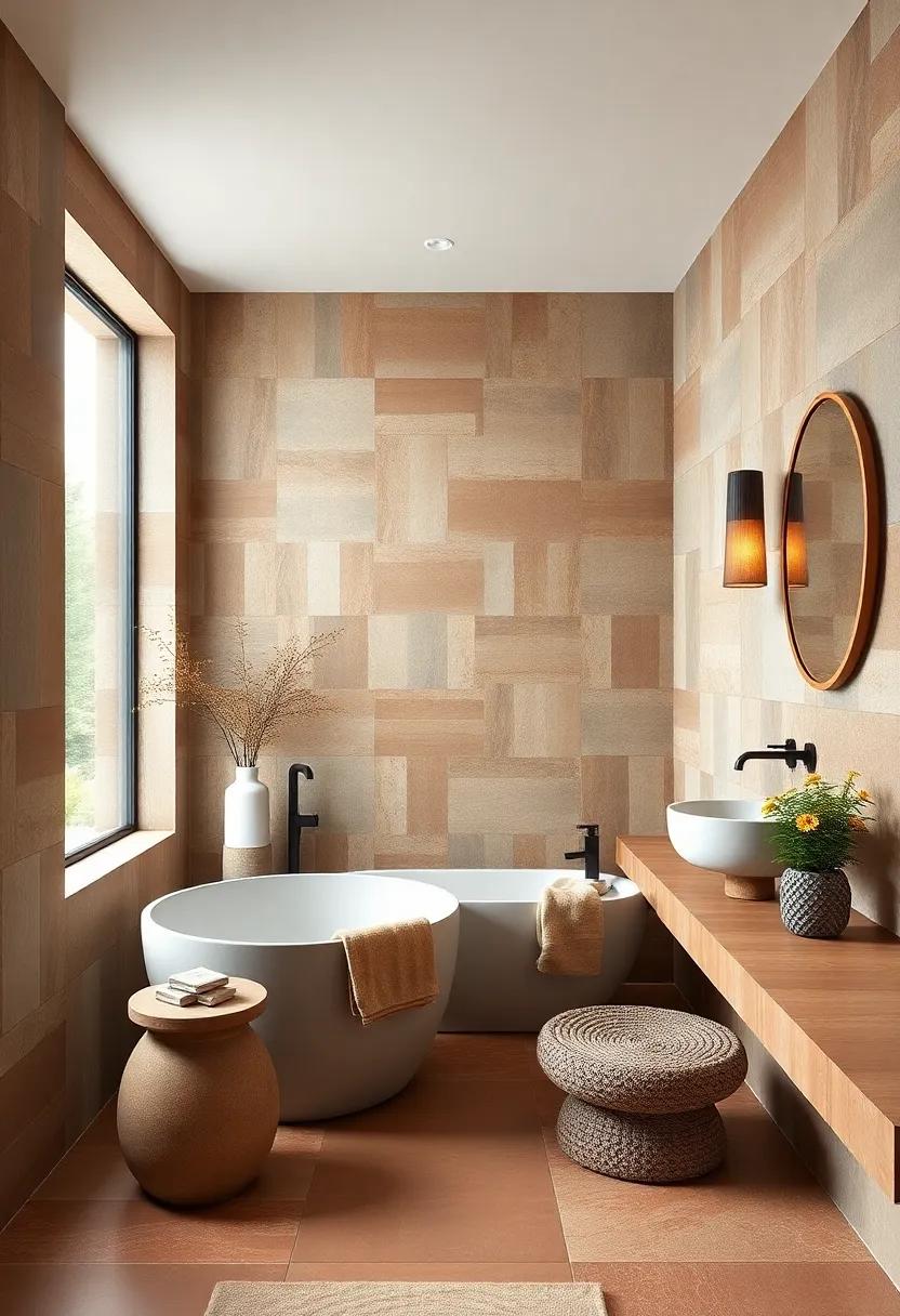 Earthy Elements: Combine terracotta and soft ‌stone tiles for​ a layered look,⁢ drawing ​the⁤ natural​ world into your bathroom ‌retreat