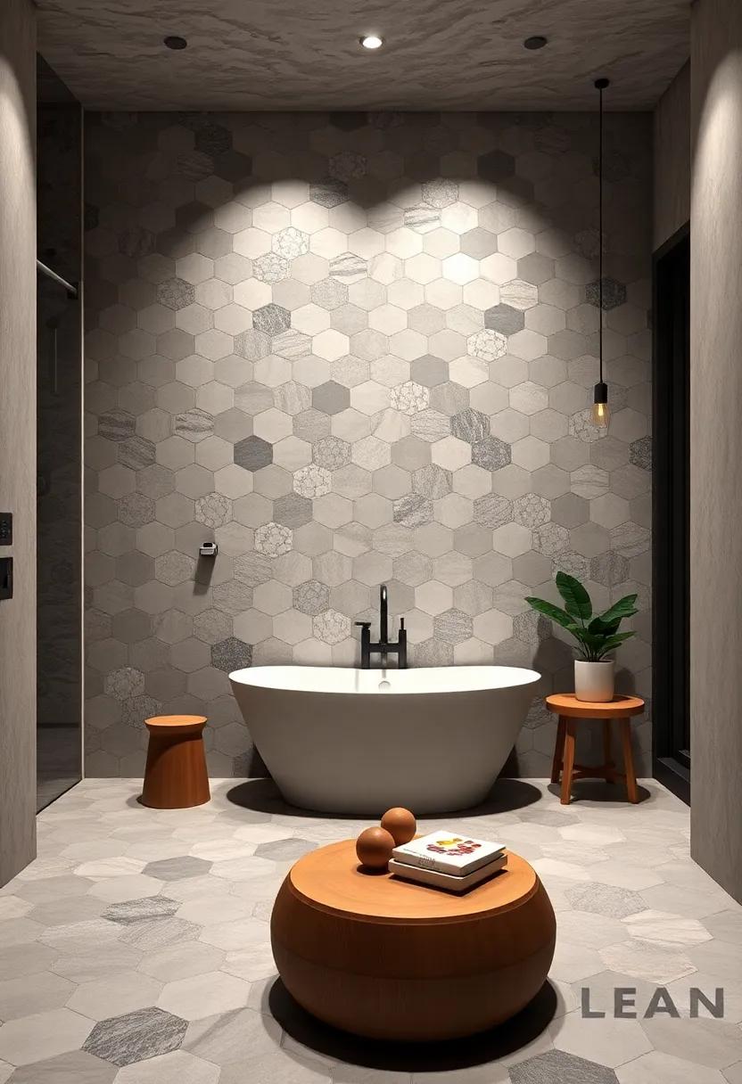 Harmonious hexagons: Use hexagonal tiles in calming colors to create unique patterns that​ draw the eye while maintaining a sense of peace
