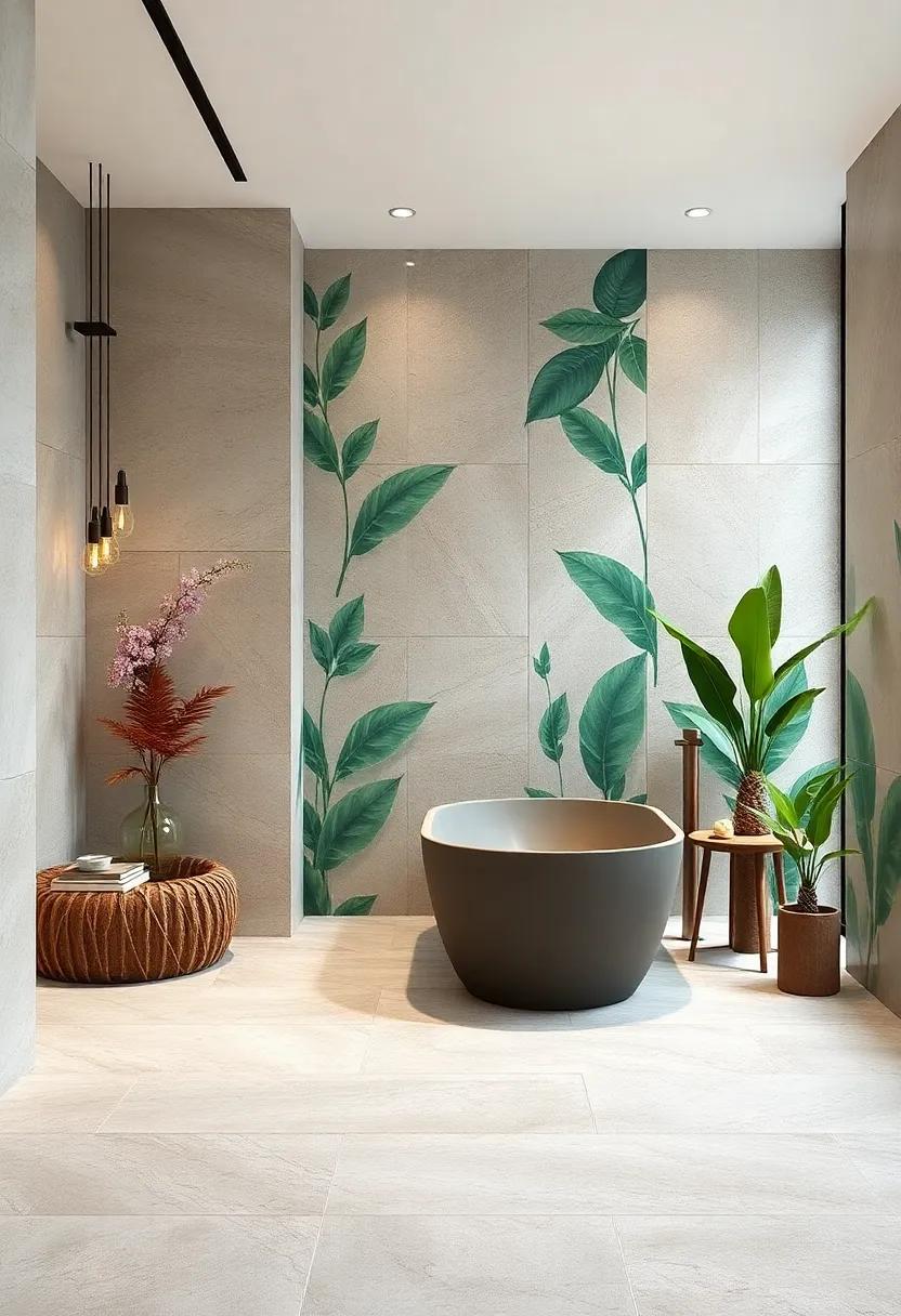 Nature’s palette: Choose tiles with a botanical ‌design⁣ or leaf motifs, bringing a sense of life and tranquility into ⁣your spa-like bathroom