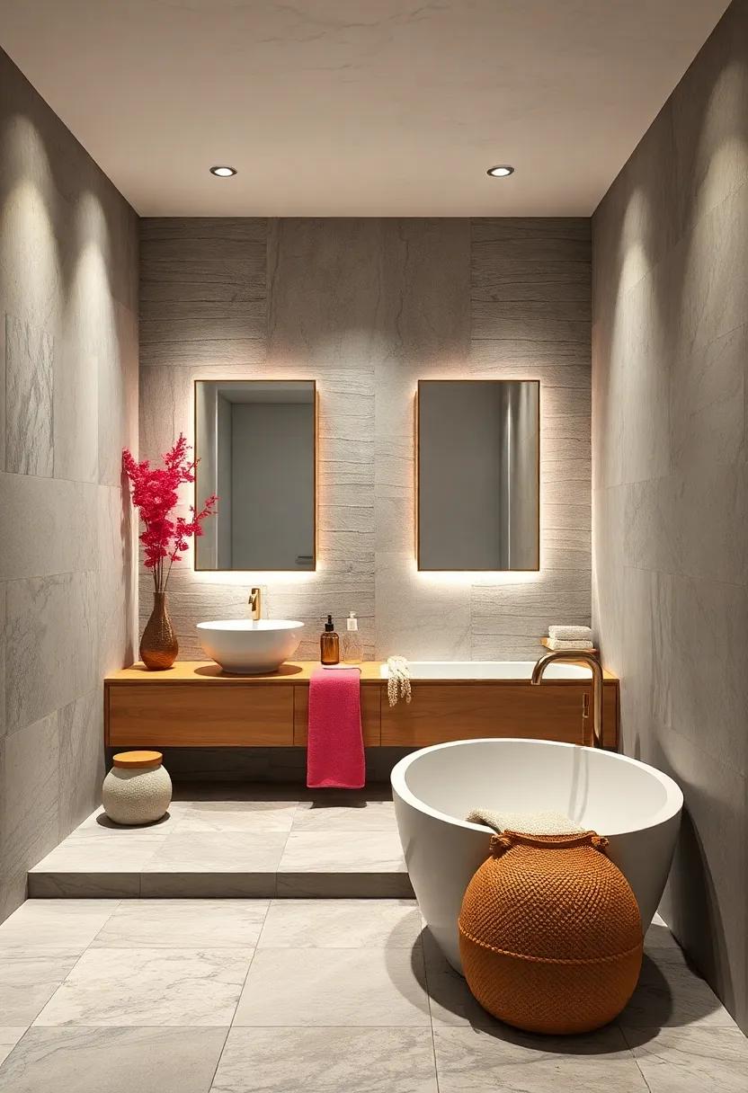 Soft Glow: Incorporate ⁤backlit tiles ​behind mirrors ​or in ​alcoves‌ to provide soft ⁤illumination, fostering⁣ a calming aura⁣ during ‌evening baths