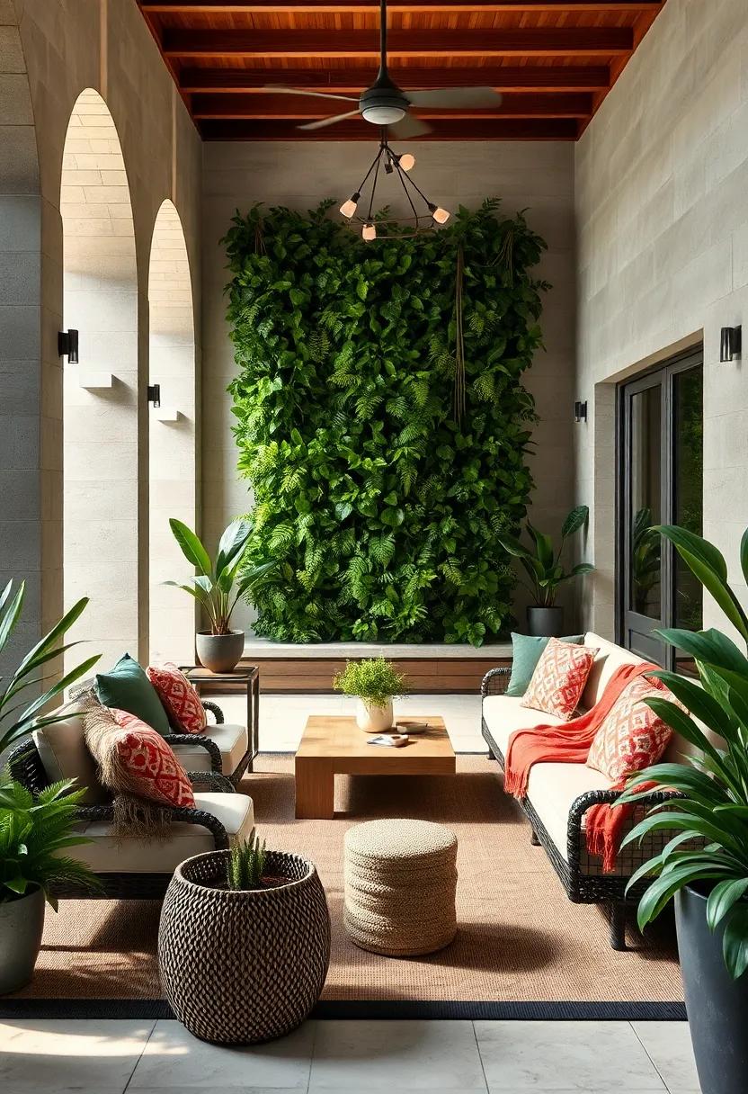 Lush ⁢Greenery: ⁢Incorporate vertical gardens⁤ bursting‍ with ferns and ivy to soften ‌hard surfaces and bring a sense of ⁣organic⁢ tranquility to ⁢your ⁣space