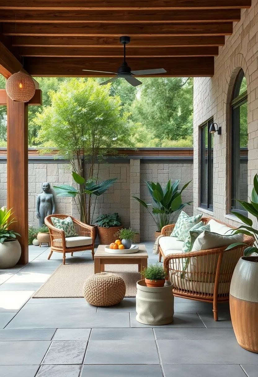 Natural Materials: Use wood, bamboo, ⁤and ‌natural stone‍ in your patio design for a harmonious⁤ blend that‍ feels effortlessly serene ‍and ‌grounding