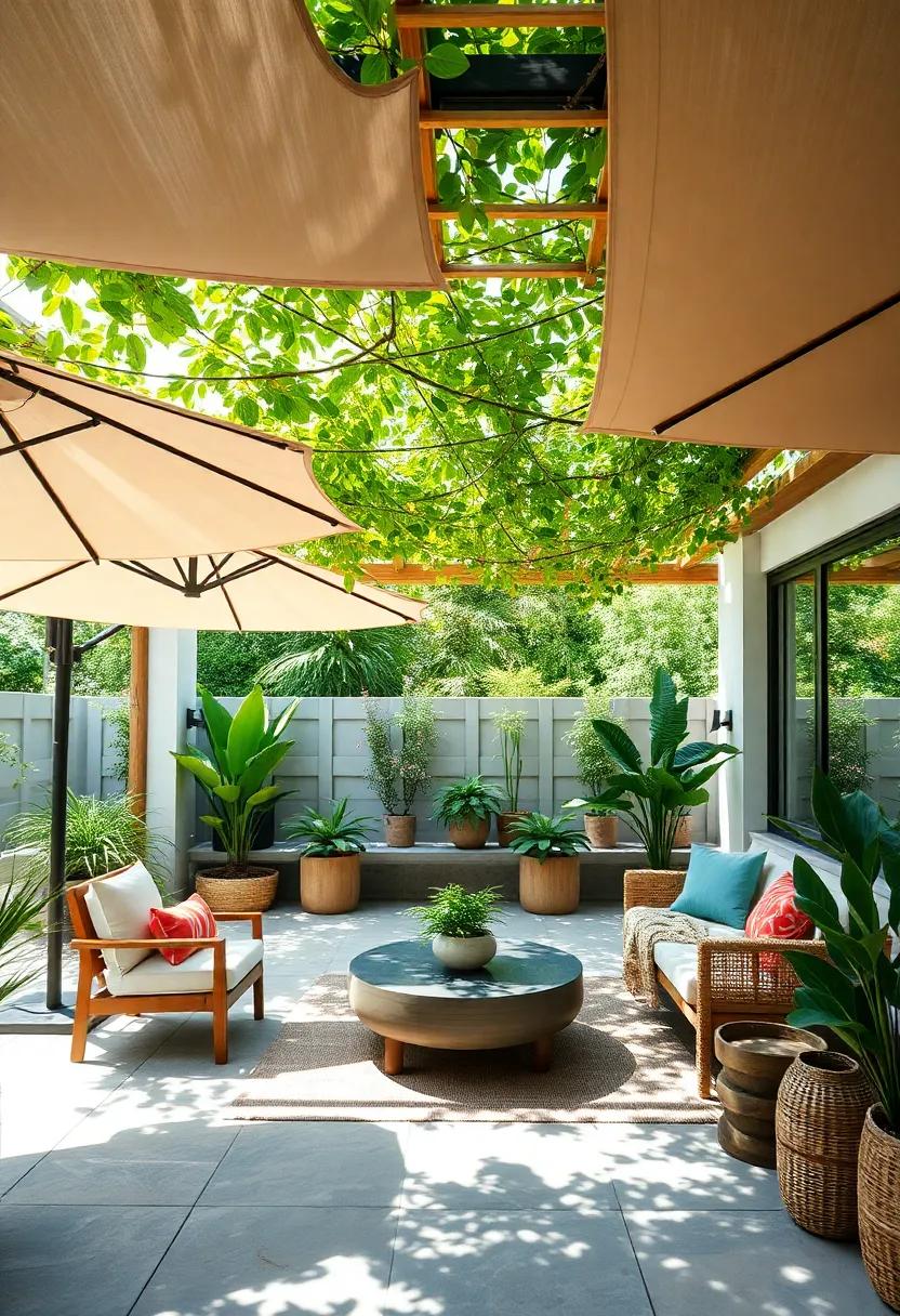 Treetop Canopy: ‌Create shade with large umbrellas or​ a pergola draped in climbing ⁣plants,adding⁢ a canopy of leaves ⁢for a refreshing‌ retreat