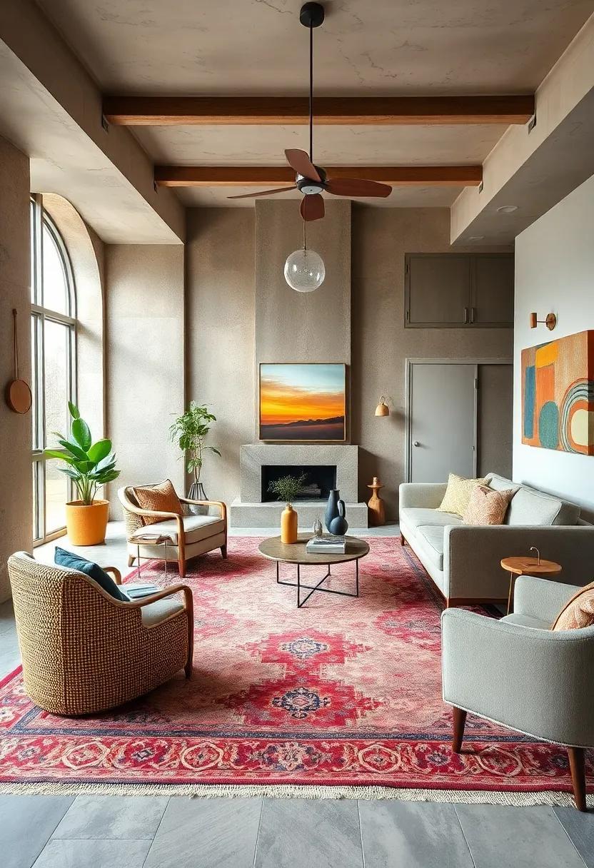 25 Retro-Inspired Living Room Ideas That Celebrate Vintage Rugs and Timeless Charm