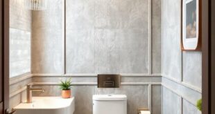 28 Stunning Ideas for Powder Room Accent Walls with Elegant Paneling