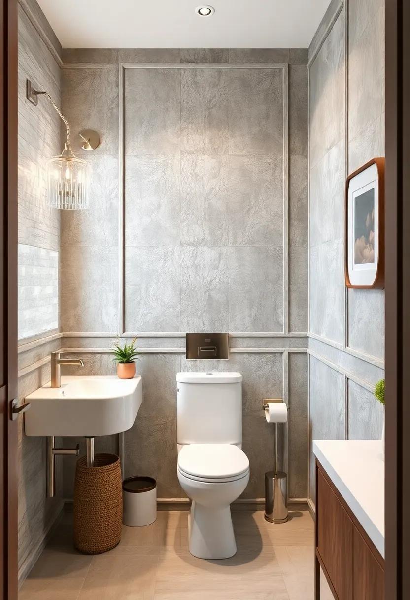 28 Stunning Ideas for Powder Room Accent Walls with Elegant Paneling