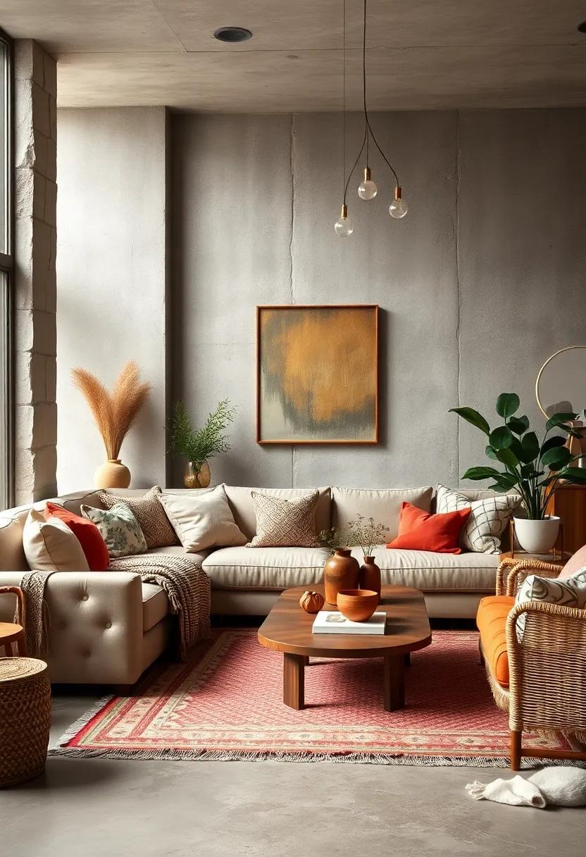 27 Cozy Essentials for a Bohemian Eclectic Living Room with Soft Furnishings