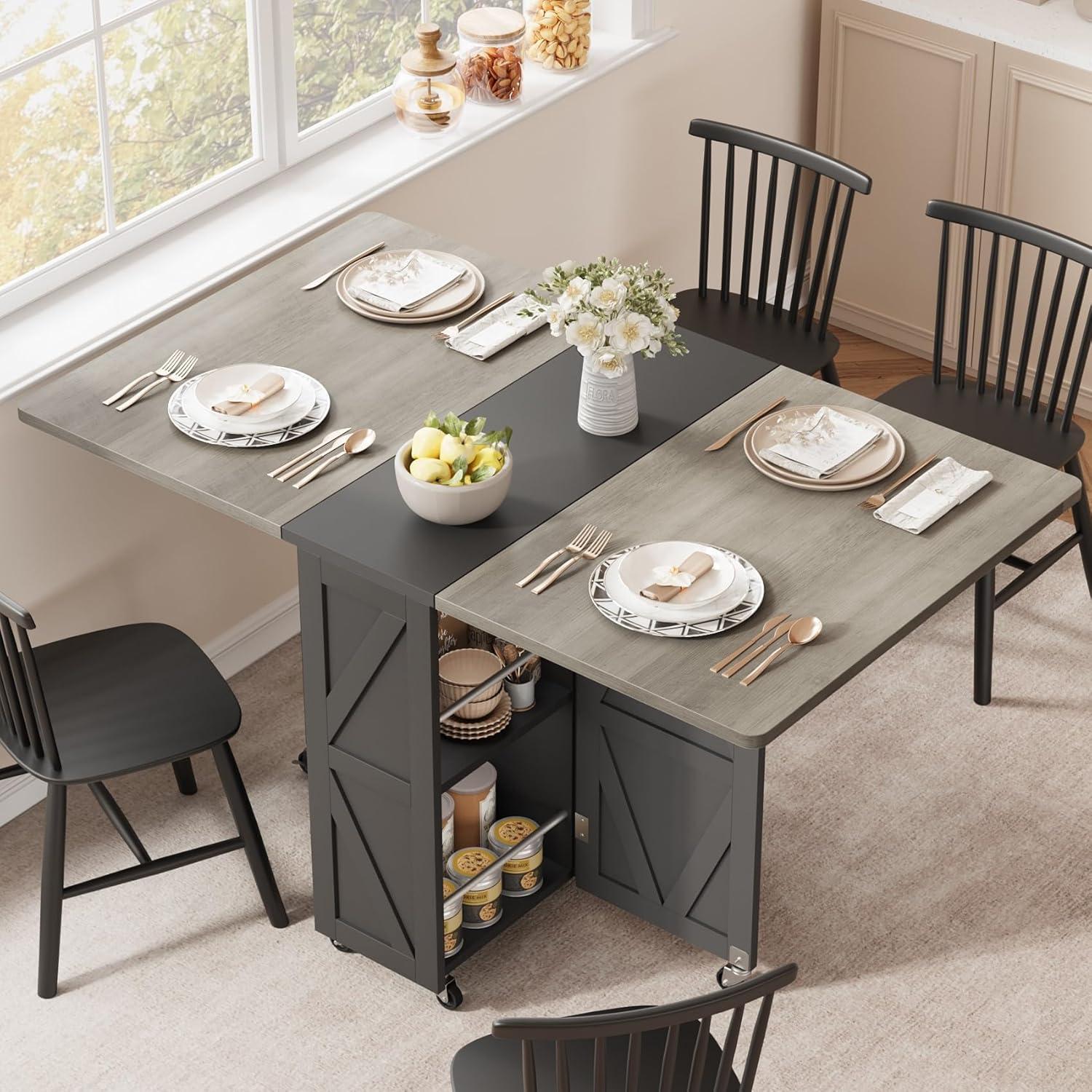How Our Folding Farmhouse Table Transformed Our Small Space Dining