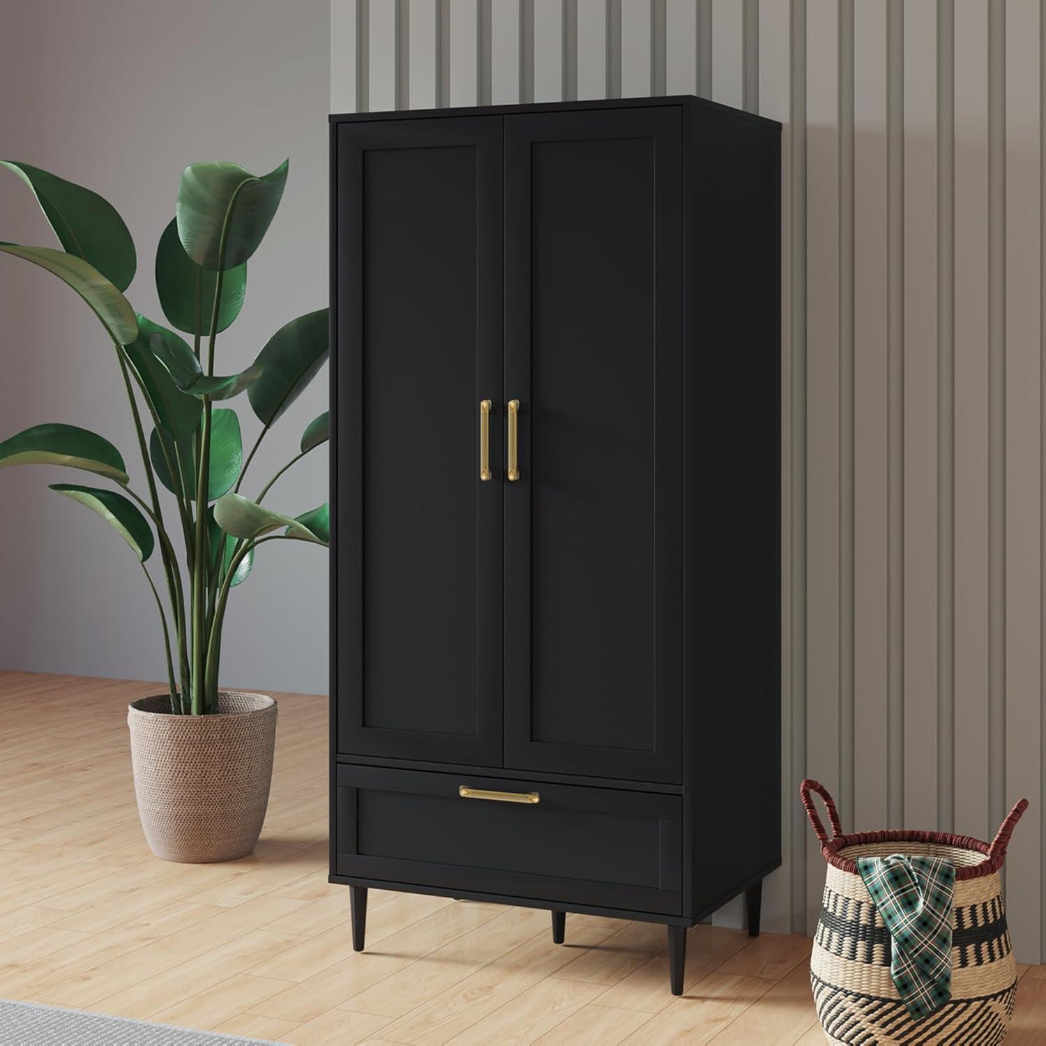 How We Organized Our Space with the Sleek 60″ Black Armoire