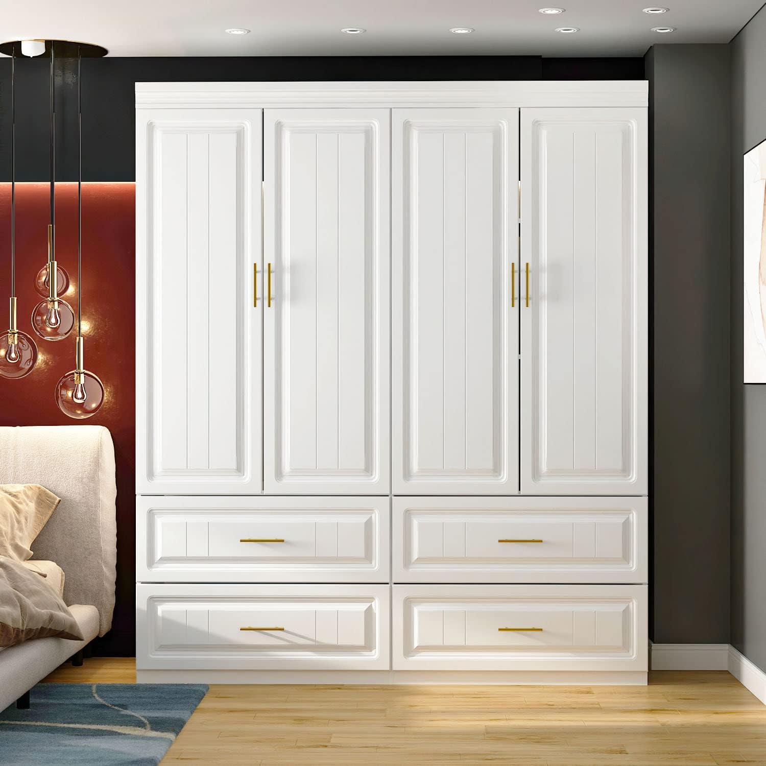 Our Honest Review: AIEGLE 4-Door White Wardrobe for Bedroom Storage