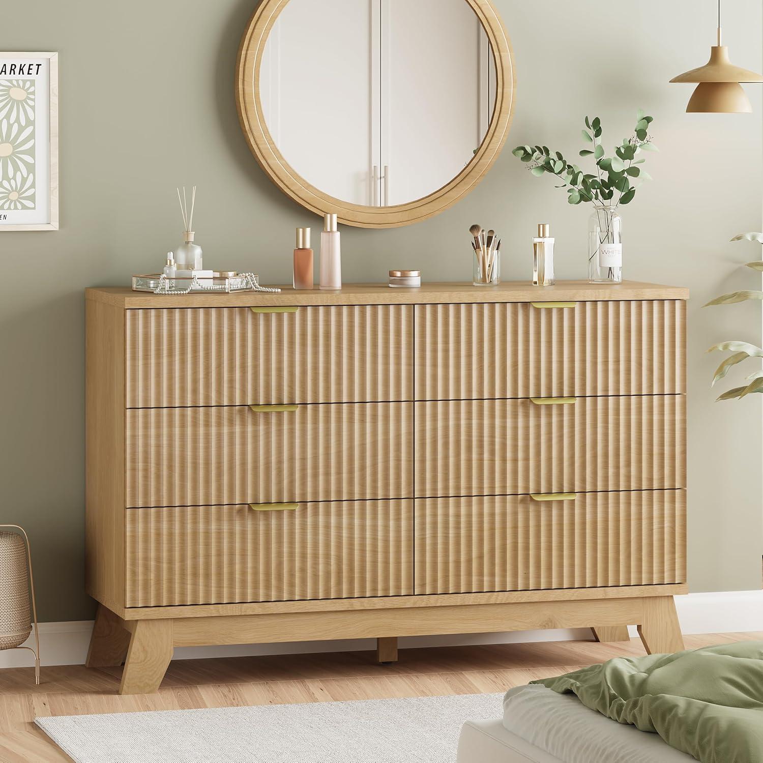 How We Organize with the XIXINI Fluted 6-Drawer Dresser