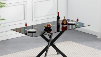 Our Take on the Sleek 51.18″ Glass Dining Table for 4-6