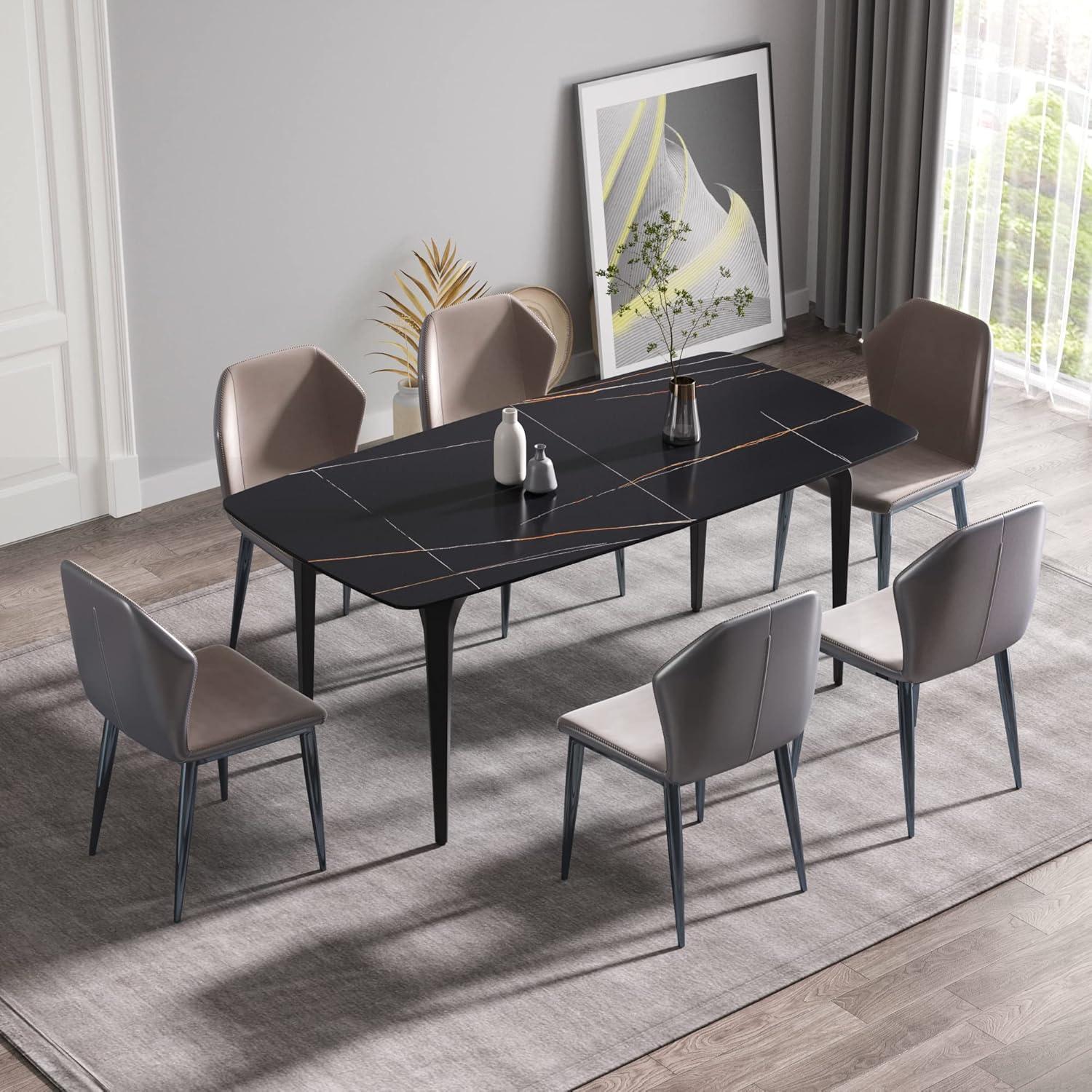 Our Take on the Sleek 70.87″ Artificial Stone Dining Table