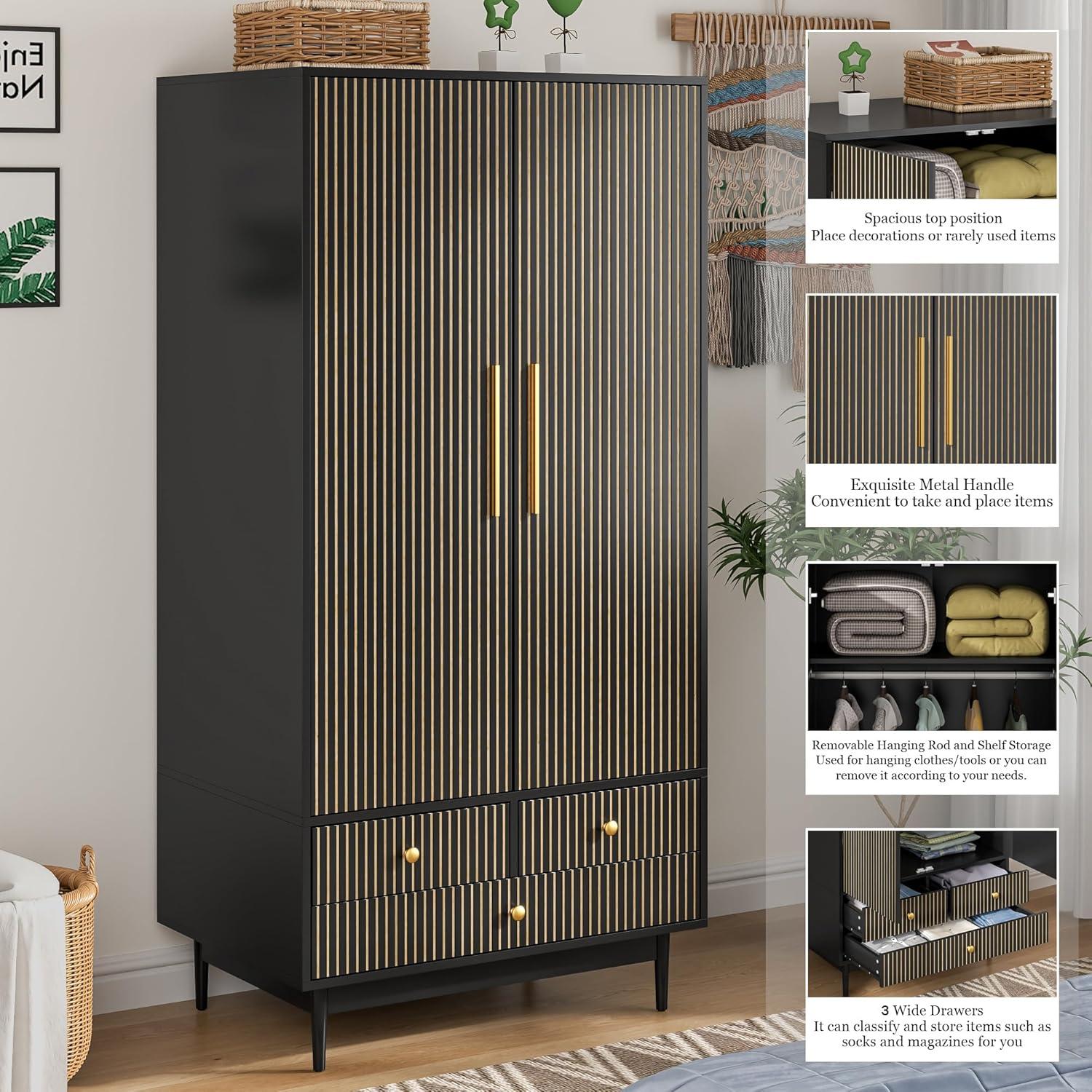Our‍ Honest ⁤Review:​ Stylish & Sturdy Black⁢ Armoire Wardrobe