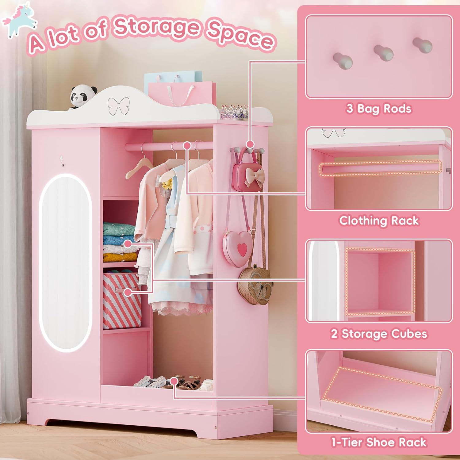 How We Organize Dress-Up Fun with Xilingol's Pink Armoire