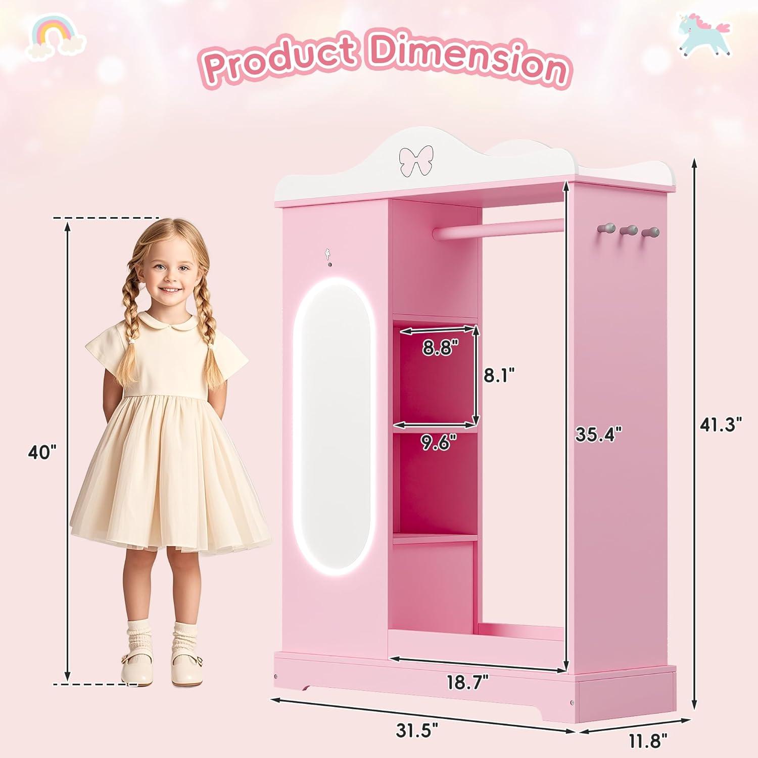 How We Organize Dress-Up Fun with Xilingol's Pink ‍Armoire