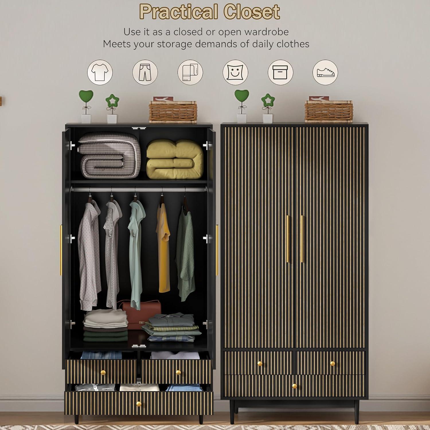 Our Honest Review: Stylish & Sturdy Black Armoire Wardrobe