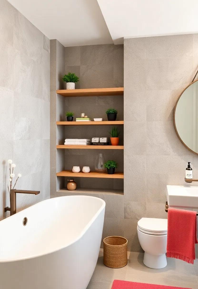 Built-In Shelving:⁣ If⁤ you're renovating, ‌consider built-in shelves ⁤that seamlessly integrate into your⁣ bathroom, offering a modern touch and maximizing utility