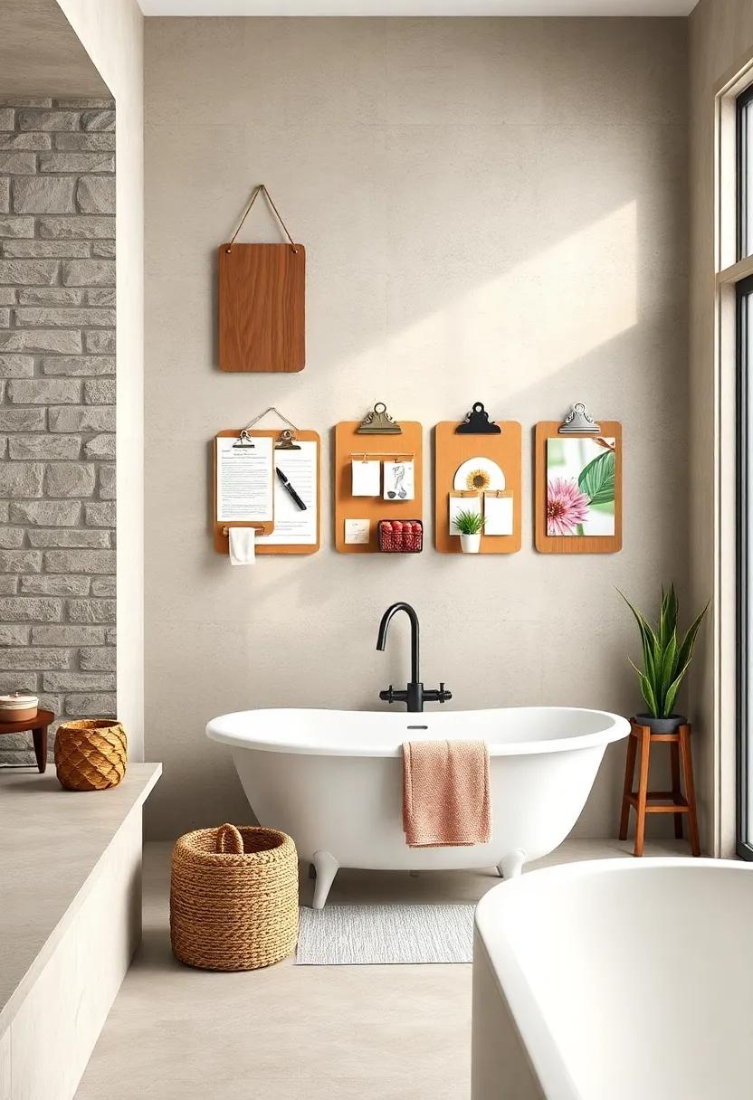 Clipboard Wall Art: Attach clipboards on the wall to ‍hold recipes‍ or reminders but ⁤also use them to display beautiful‌ images or art that inspire your space