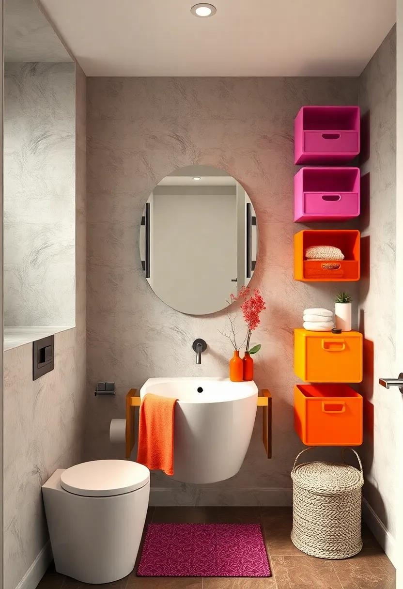 Colorful Bins: Incorporate vibrant storage ⁤bins into your ⁣bathroom wall space‌ for ​a pop‍ of ‍color and⁢ additional storage‌ that‍ keeps clutter⁤ at bay