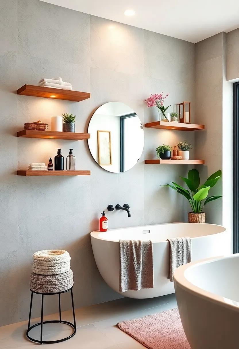 Floating Shelves:⁣ Transform your bathroom walls into stylish storage ⁤solutions with floating shelves that showcase beautiful decor while organizing essentials