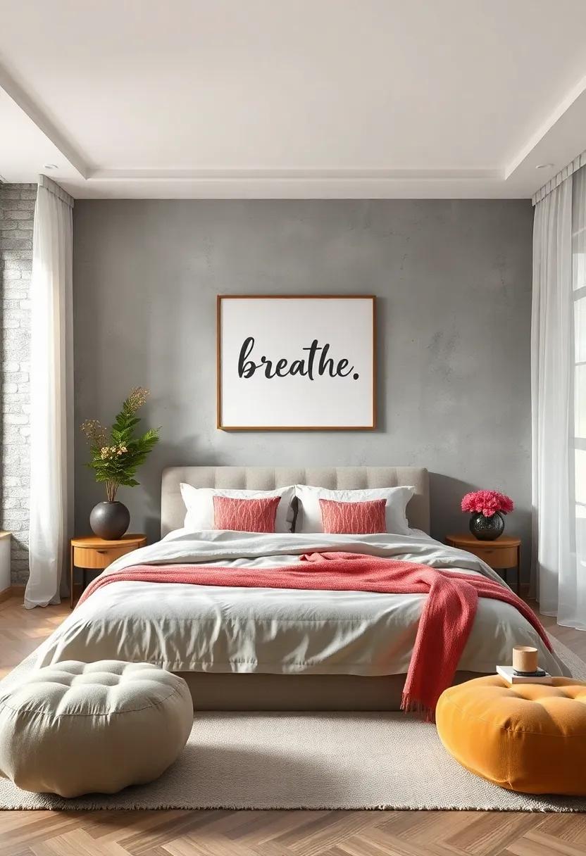 embrace ‌Minimalism:⁢ Use a bold, single-word‌ print ⁣that‌ captures the essence of your ⁣space, like “Breathe”⁤ or ‍“dream” to ‌encourage tranquility