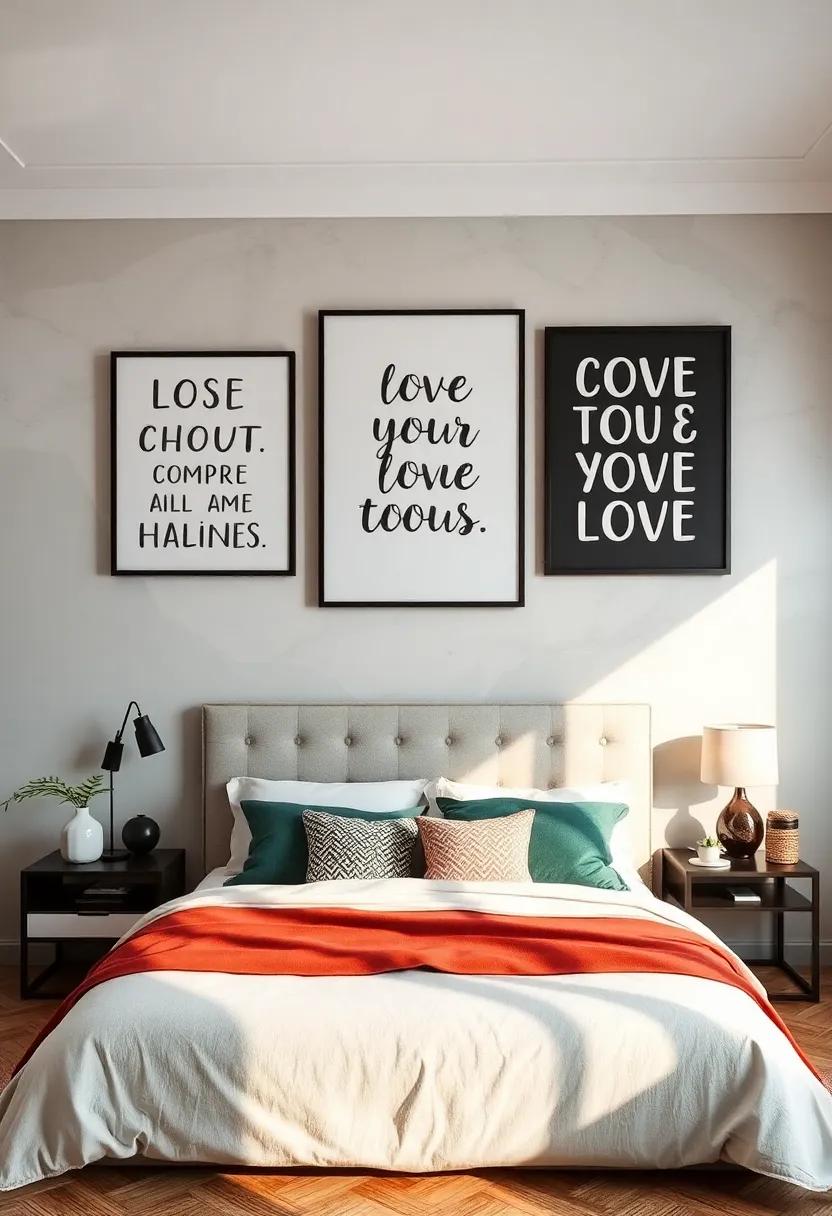 Layered ​Frames: Create visual interest‌ by ​layering multiple ⁢frames of diverse typography art⁣ at different depths on​ a single wall