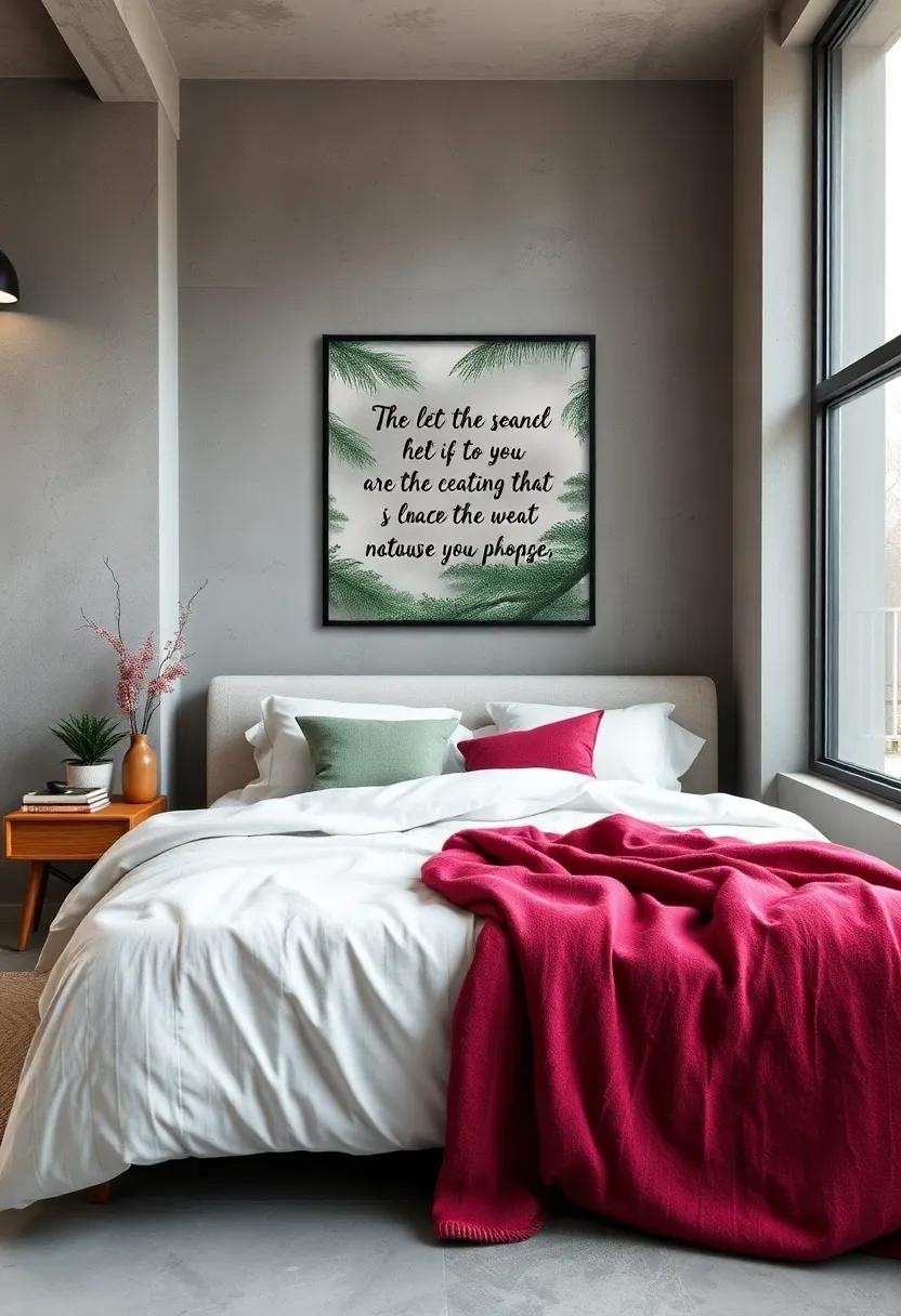 Nature-Inspired‌ Typography: Combine ​beautiful⁤ nature‍ photography with ⁣poetic quotes‌ to bring a sense ​of peace to your ​bedroom