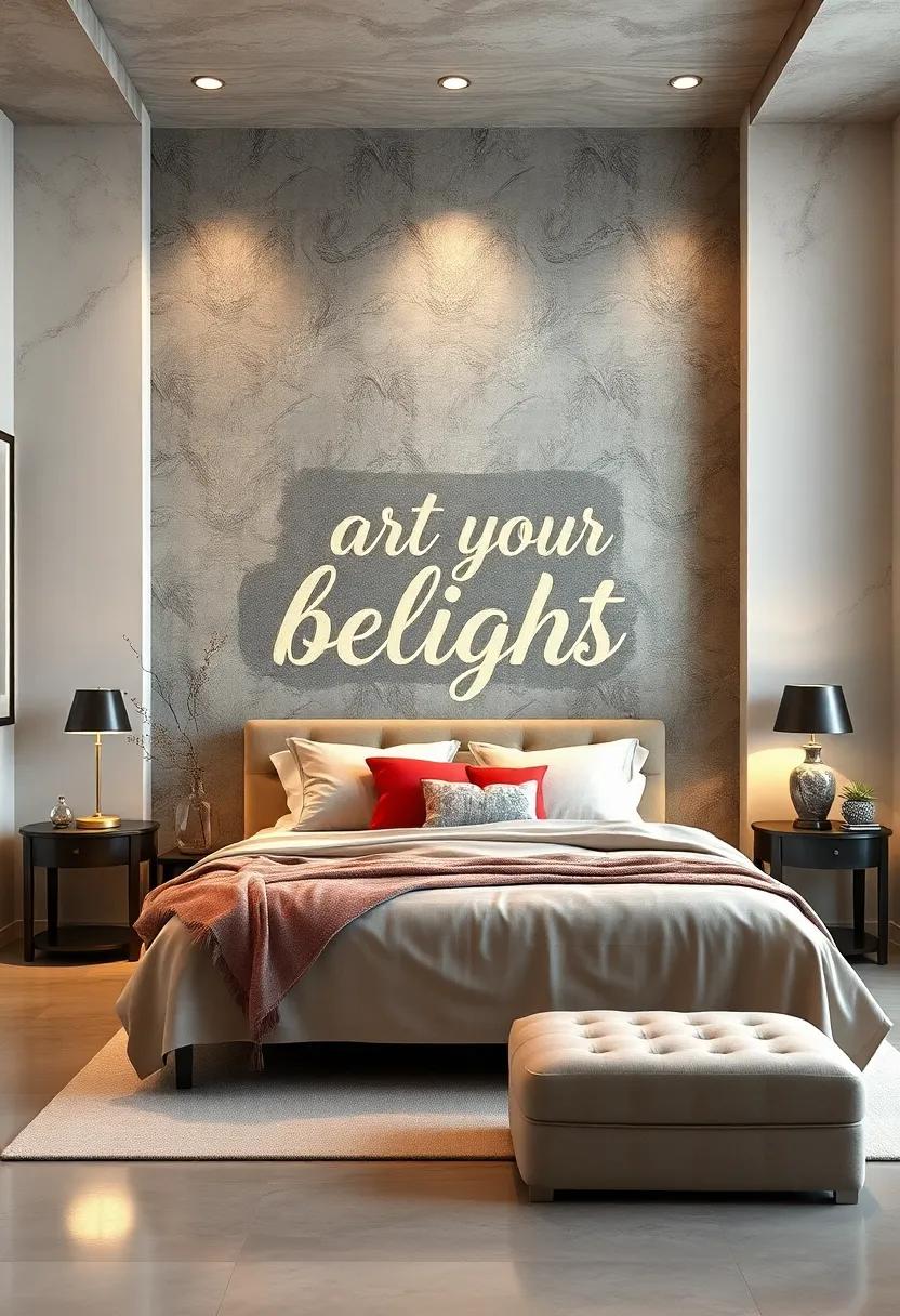 Art Deco ⁢Delights: ‍Choose typography in a vintage Art Deco style ⁣to add glamour to⁢ your bedroom decor, crafting‍ elegance with sophistication