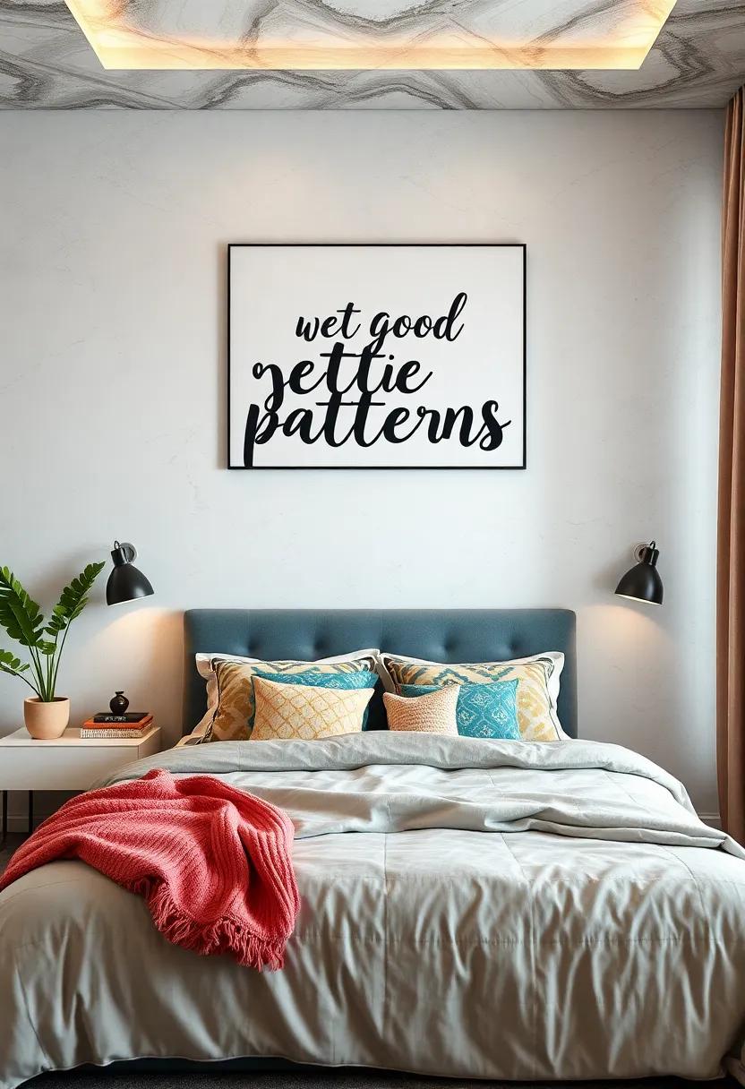 Playful Patterns: Combine‍ typography with playful patterns⁤ for a youthful touch ‌that brightens ​your bedroom and sparks ⁢creativity