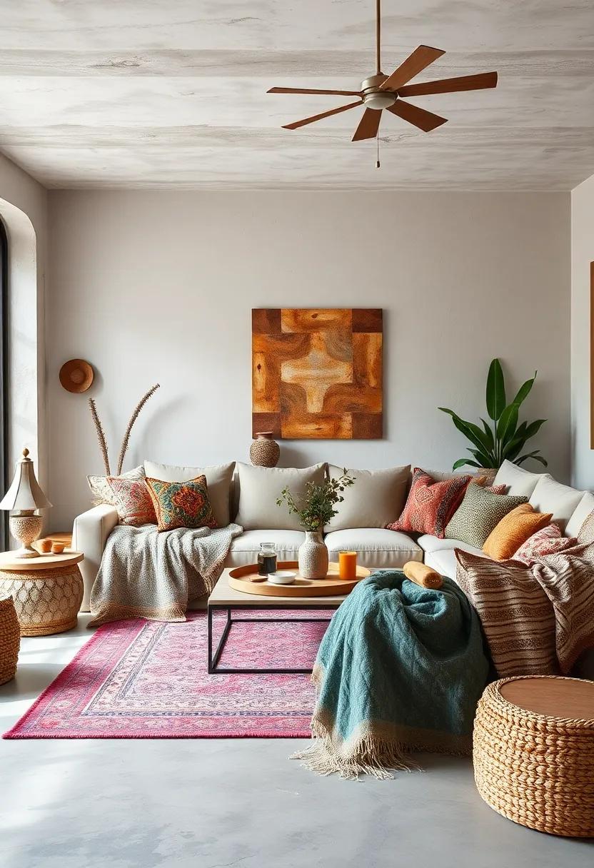 Textured Quilts: Drape ⁣these across your sofa or bed for added warmth and a touch of ​boho charm