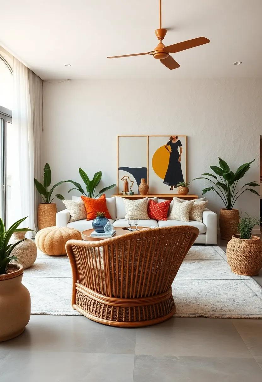 Rattan Lounge Chair: Embrace a tropical touch with this lightweight seating that offers ‌a ⁣laid-back atmosphere