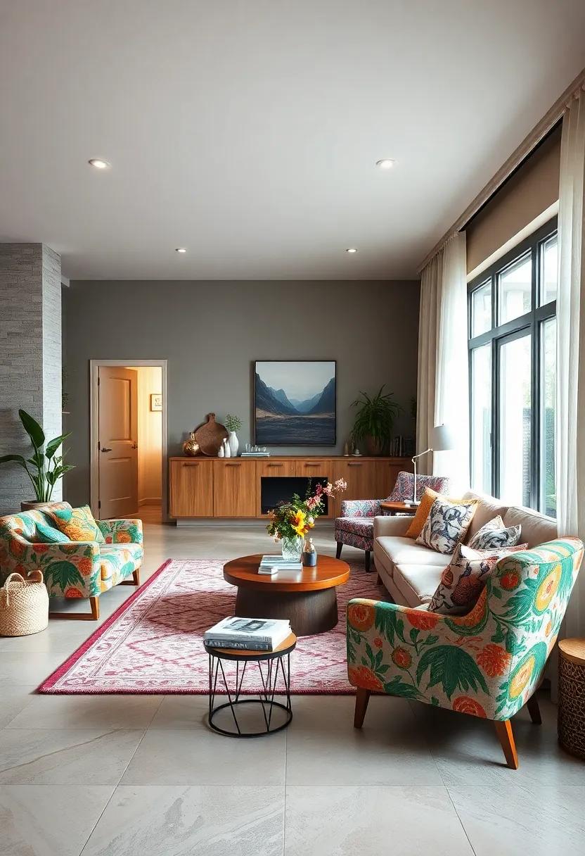 Accent Chairs in Bold Prints: Make a statement with‌ colorful chairs⁣ that add personality to your​ seating arrangement