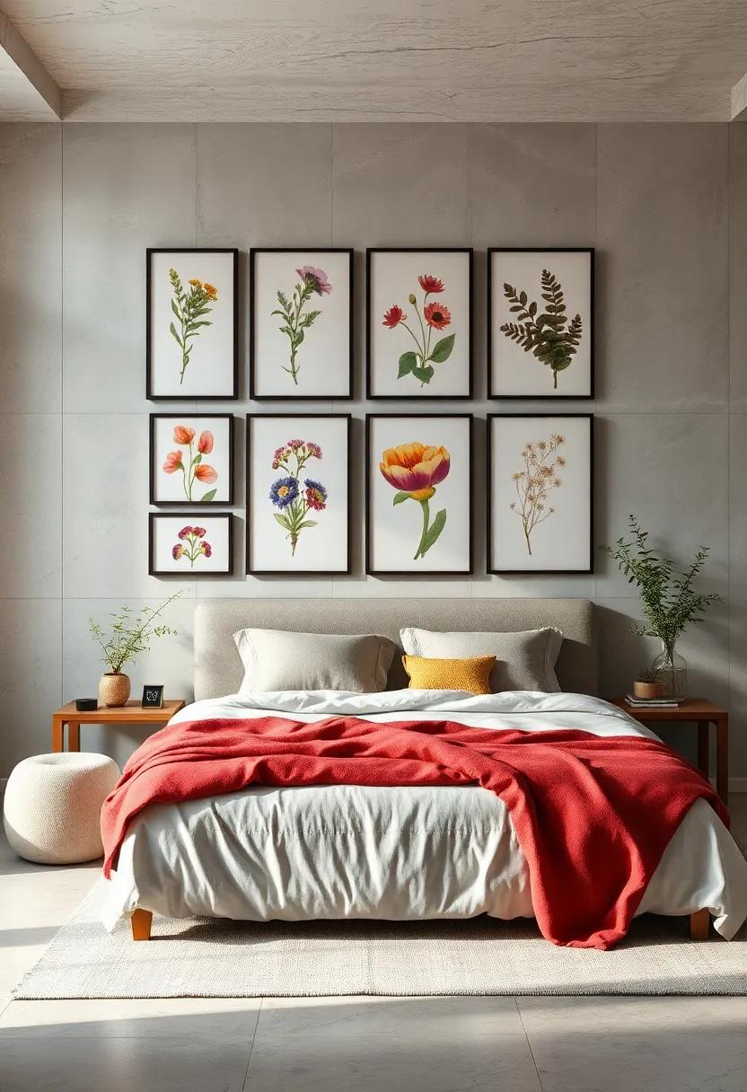 Consider a ⁢gallery wall featuring a mix of framed​ pressed flowers⁤ and leaves for⁢ a ⁣whimsical, organic feel