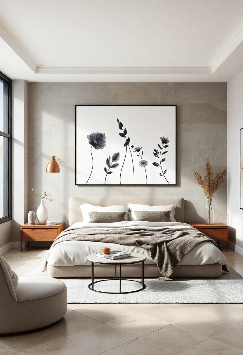 Create⁢ a serene atmosphere with monochromatic⁢ botanical silhouettes that exude elegance and⁤ sophistication