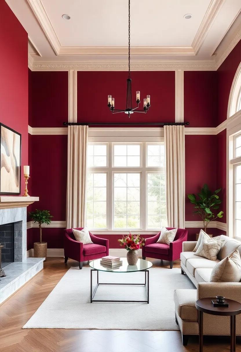 Timeless Elegance: Pair burgundy walls ⁢with ⁣cream crown molding for a⁢ classic and sophisticated look that never goes ‍out of style
