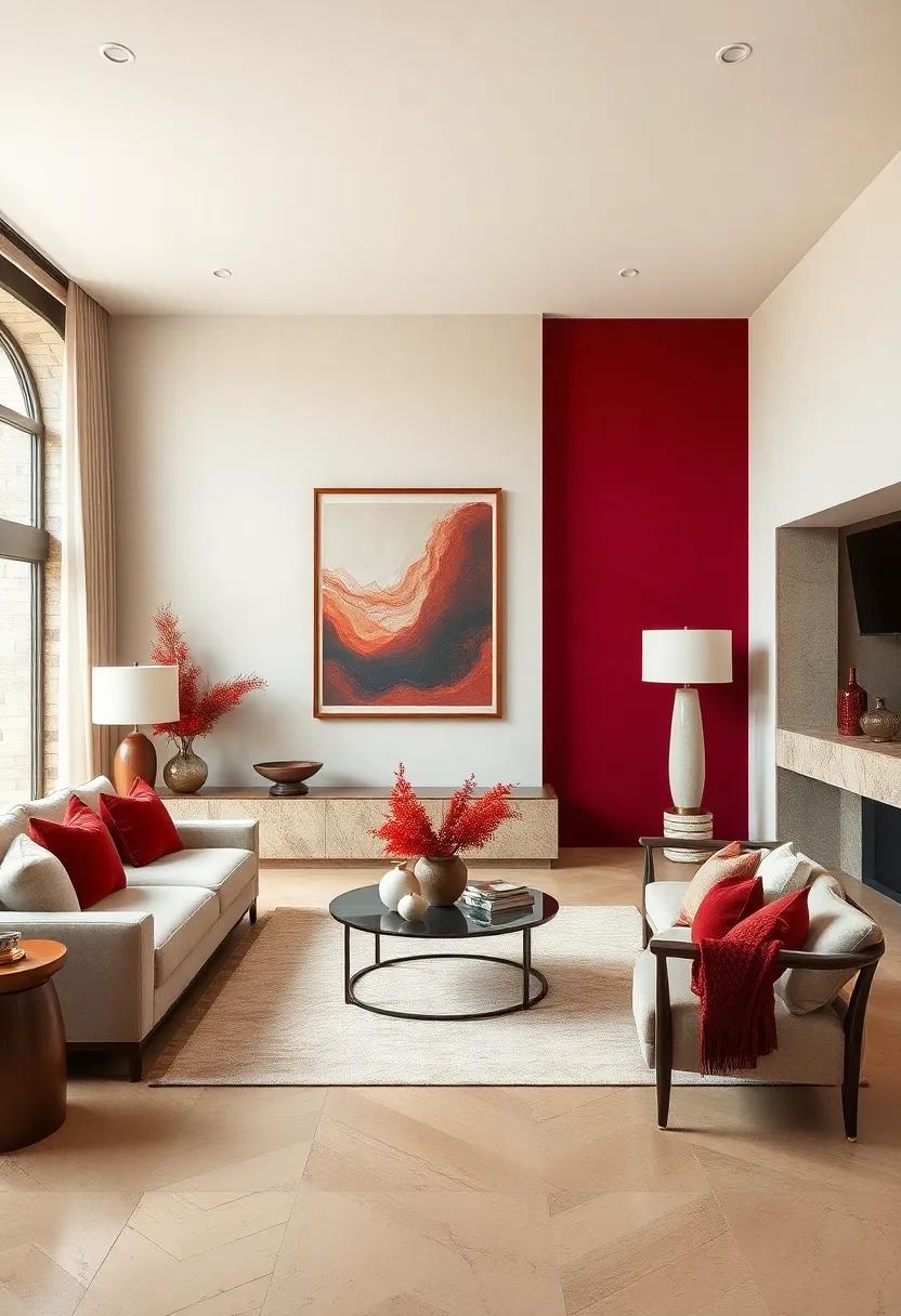 Artistic fusion: Hang burgundy-framed artwork against cream ‍walls to create a striking​ focal point that ​enhances the ​room's⁢ aesthetic