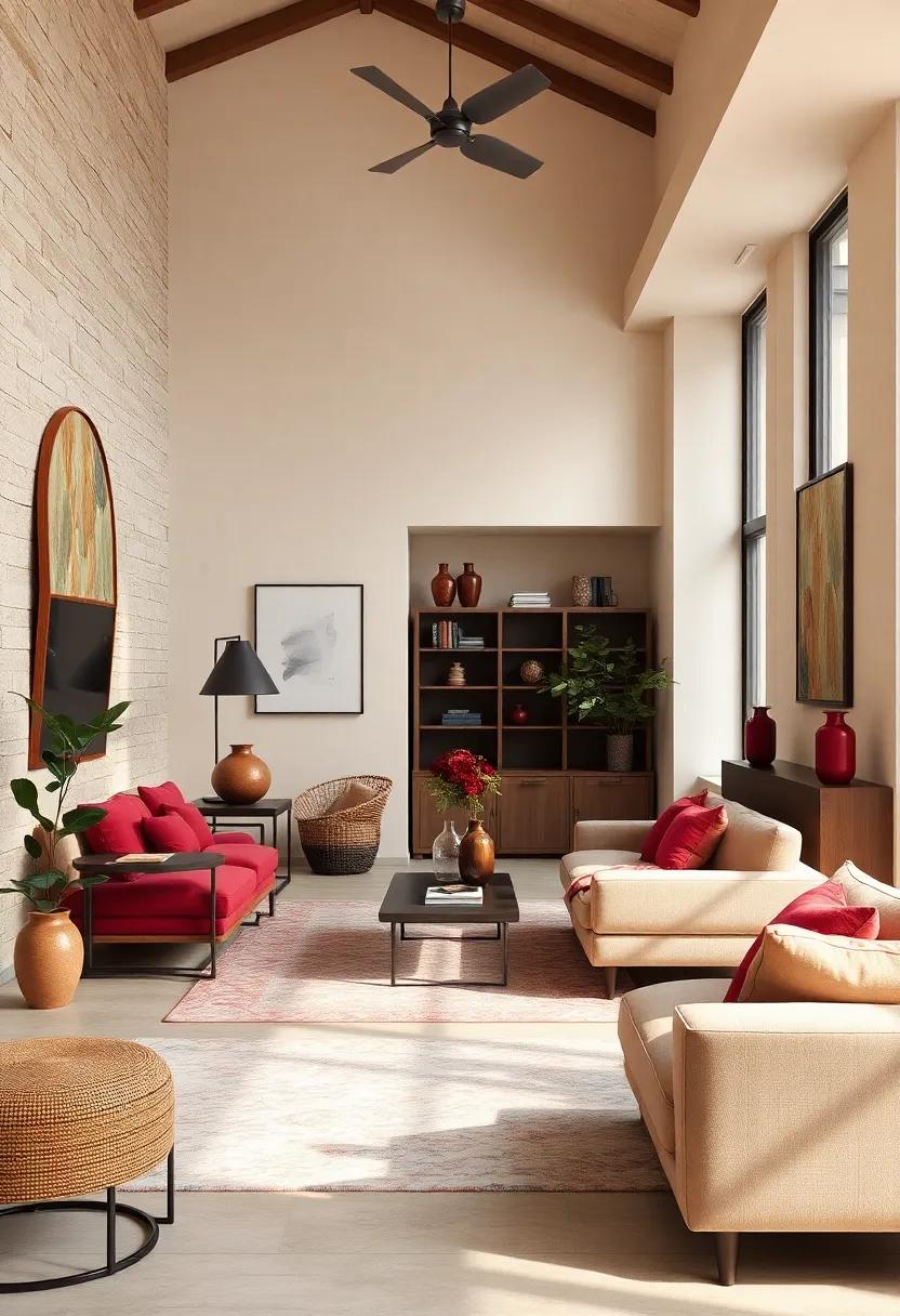 Eclectic Mix:‍ Blend cream walls with a variety of burgundy décor items ​for a curated and personal touch in‍ your home
