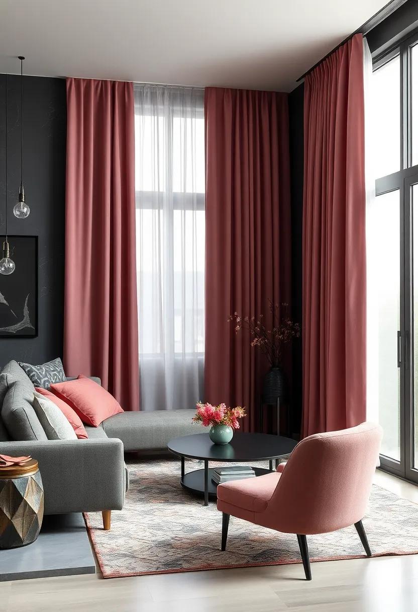Create a cozy reading nook with a charcoal armchair,complemented by a dusty rose ottoman and a soft blanket,perfect for‌ curling up with a‌ good book