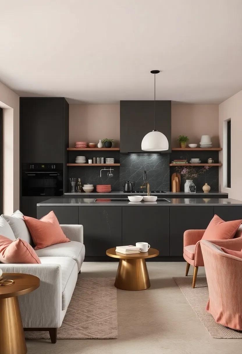 Incorporate dusty rose ceramics in a predominantly⁢ charcoal-hued kitchen for an⁢ artful touch ⁢that bridges function and style