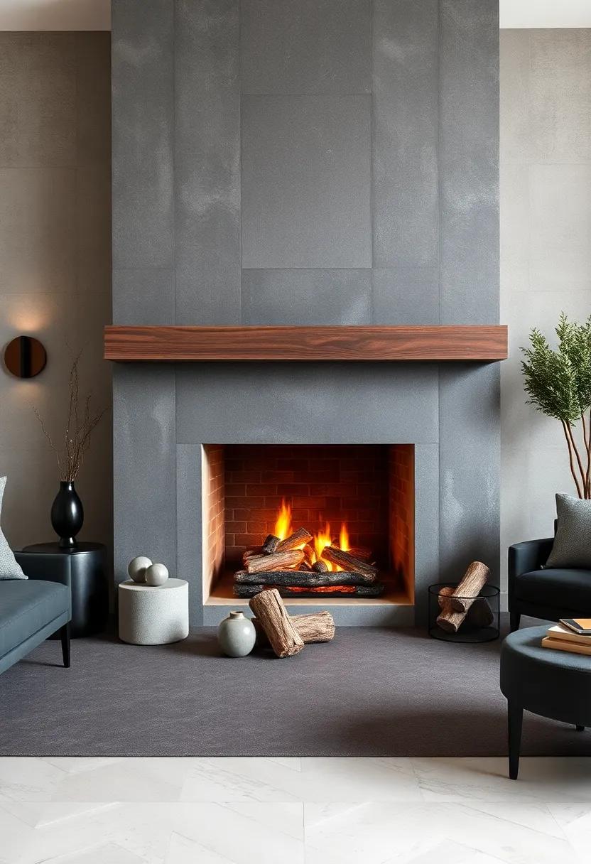 Utilize charcoal stones in‍ a fireplace setting, enhanced with dusty rose decorative logs for‍ a warm yet modern fireplace look