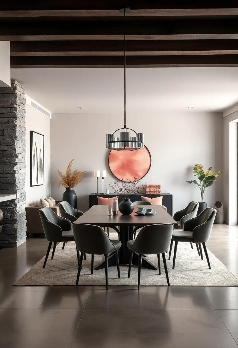 Pair charcoal furniture ‌pieces with dusty⁤ rose décor ‌to create a modern dining room that’s both inviting⁢ and ⁣sophisticated for entertaining guests