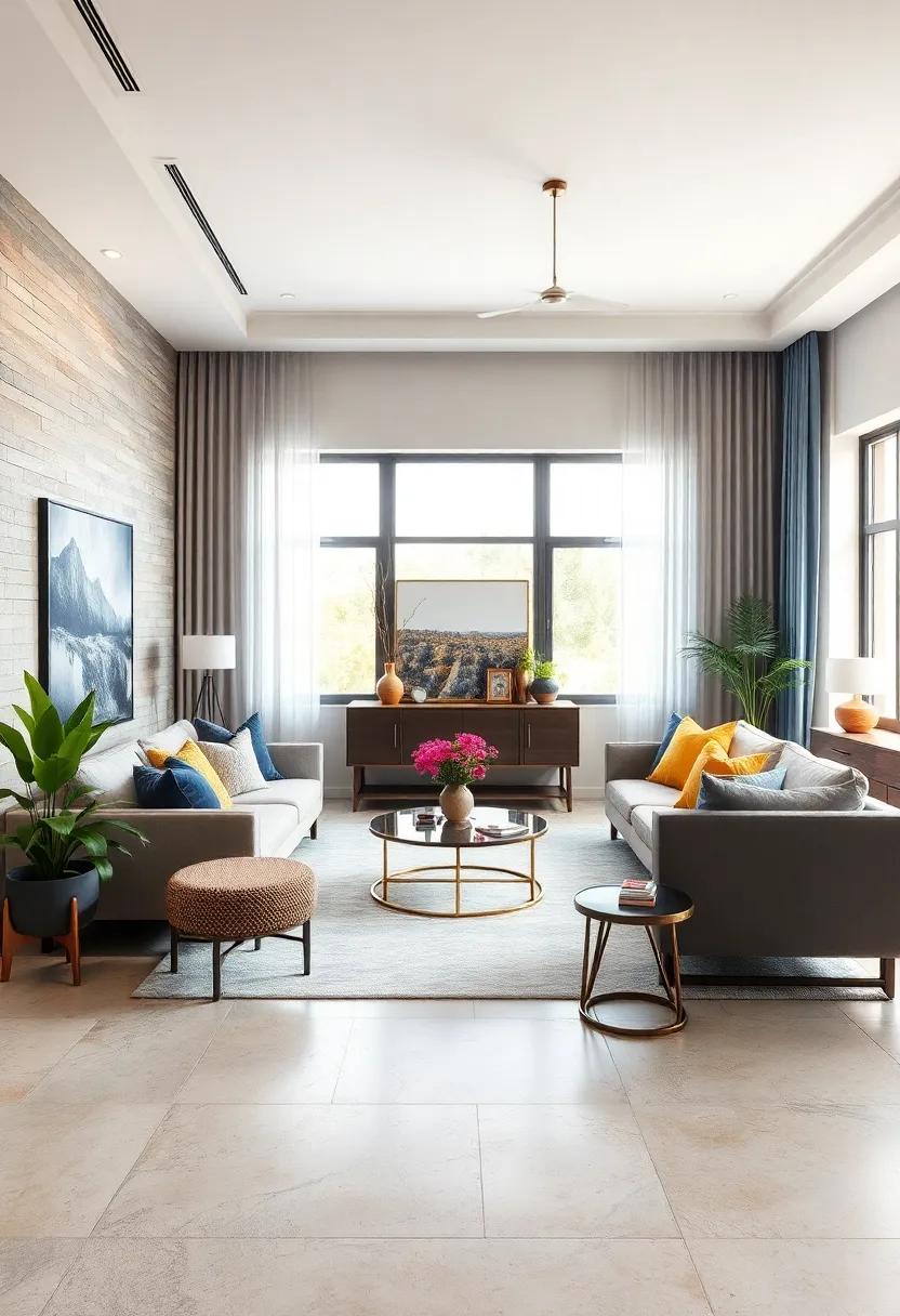Vary⁢ Furniture Heights: Incorporate​ pieces of ‍different heights to create a dynamic arrangement and maintain visual interest