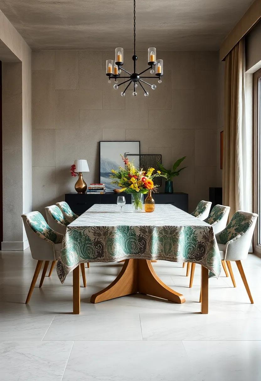 Serve up style with a ​patterned tablecloth that complements your décor, bringing vibrance to your dining experience while protecting your dining table
