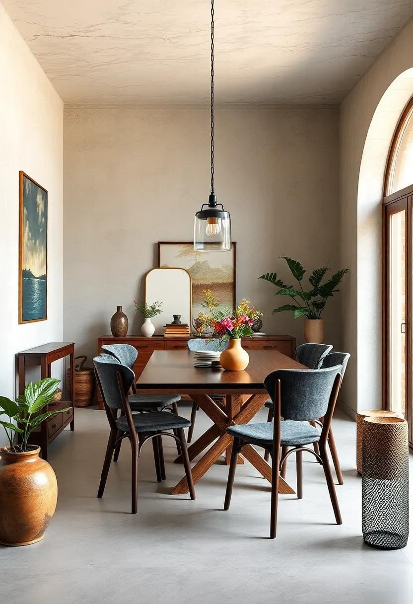 Mismatched Dining Sets: Curate an eclectic dining experience by mixing and matching chairs and table styles for a casual yet stylish vibe